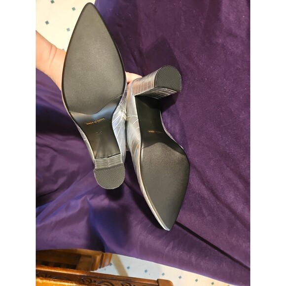 Modatope MT-B24 Womens Silver Pointed Toe Knee High Boots Size 7.5 - Picture 7 of 7